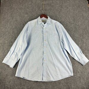 Tommy Bahama Shirt Mens 17.5 Cotton Gingham Check Button Up Long Sleeve Pocket